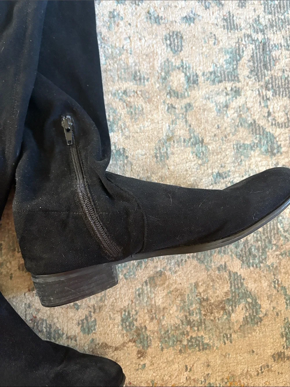 American Eagle Outfitters Black Over-the-Knee Suede Boots